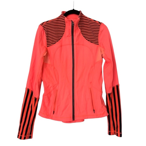 Lululemon Forme Classic Stripe Light Flare Inkwell Zip Front Athletic Jacket 8 - Picture 2 of 11